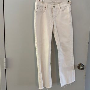 EC 7 of All Man Kind White Cropped Jeans.